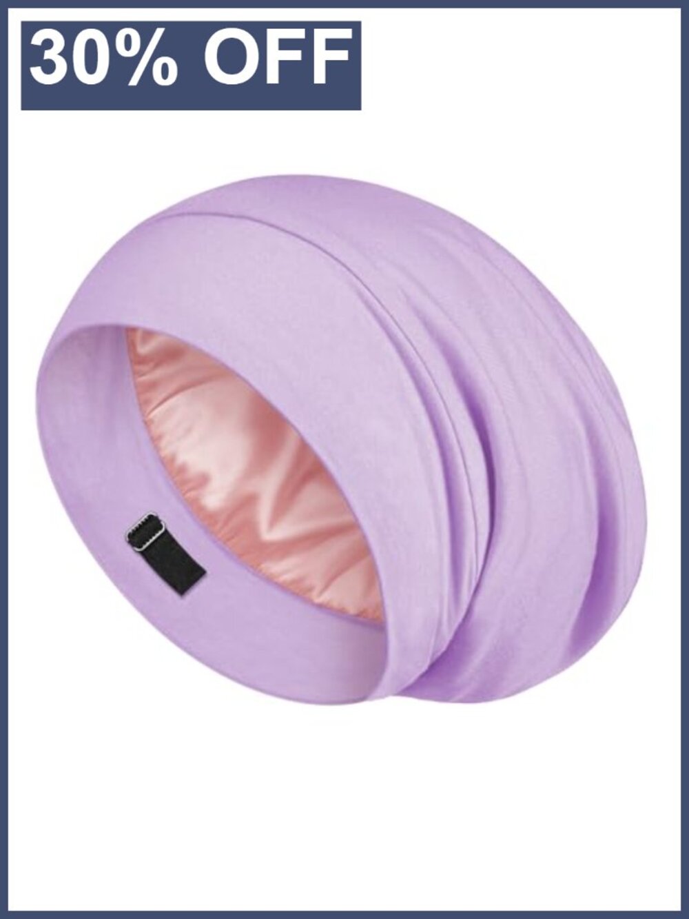 100% Mulberry Silk Sleep Bonnet Hair Cap with Adjustable Strap